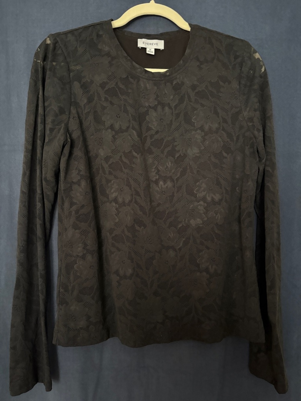 Evereve black lace long sleeve